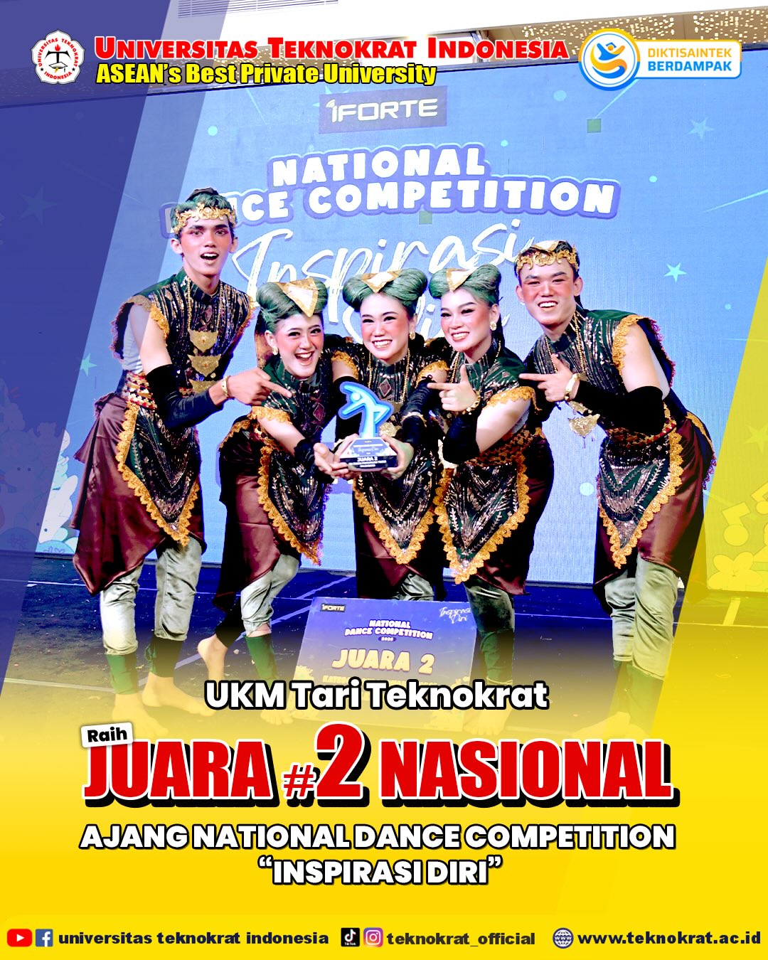 Halo #SobatJuaraPrestasi Membanggakan kembali ditorehkan mahasiswa Universitas Teknokrat Indones